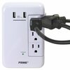 Prime 6-Outlet Wall Tap with 1,200-Joule Surge Protection and Dual USB Charger PBRUSB346S